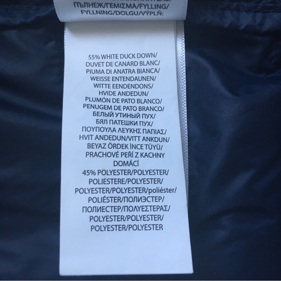 MEN’S Polo Ralph Lauren Navy Puffer Jacket size Medium 55% white duck do… - Picture 7 of 11